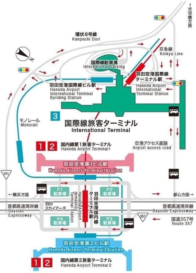 Plattegrond van de luchthaven van Tokio