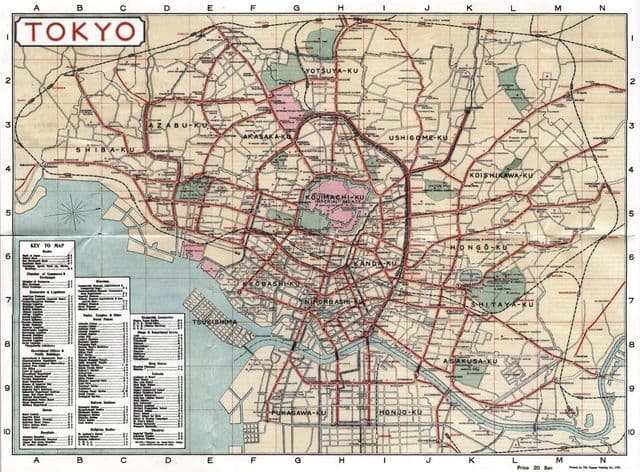 Historische kaart van Tokio