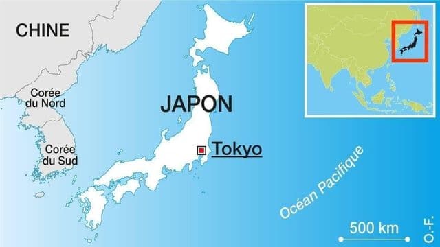 Ligging van Tokio op de wereldkaart