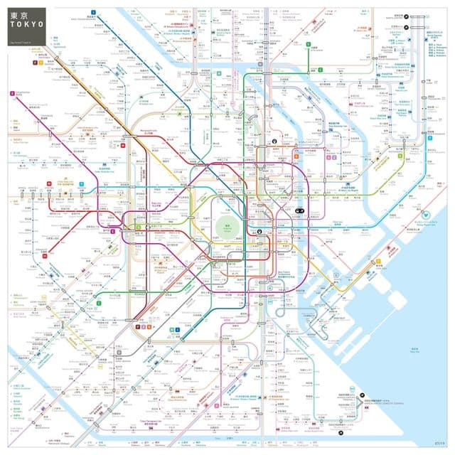Kaart van het metrostation van Tokio
