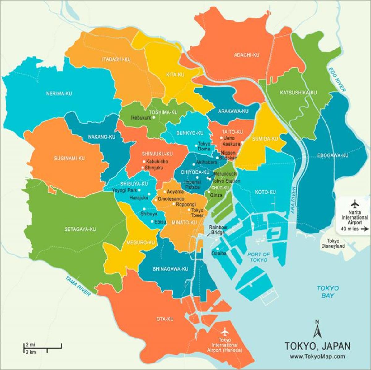 Tokio-districtskaart