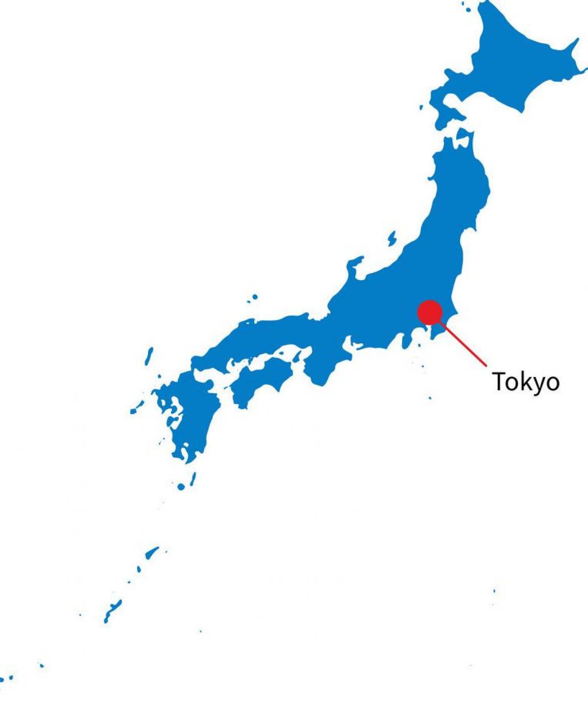 Tokio op de kaart van Japan