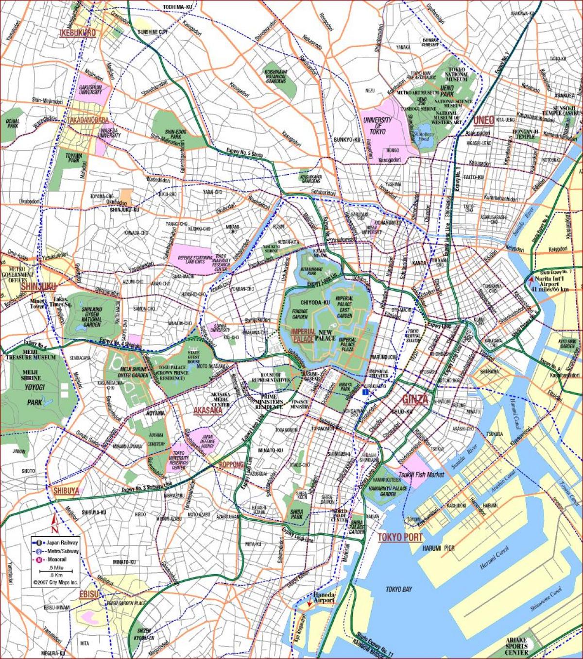 Stadsplattegrond van Tokio
